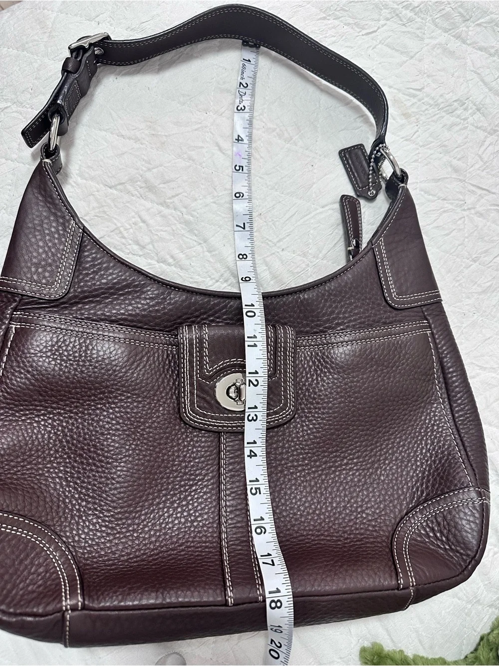 COACH Y2K black soho hamilton pebbled leather hobo purse f13956